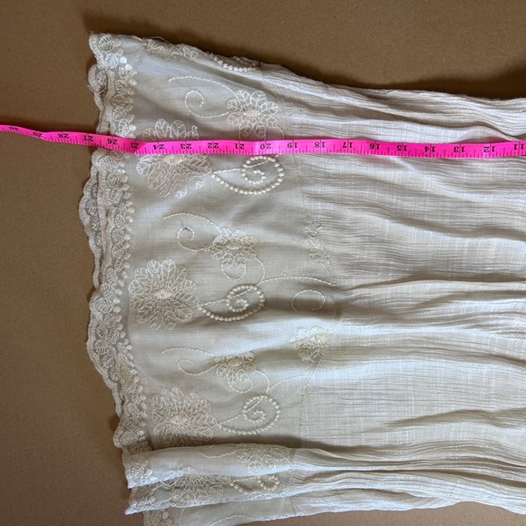 Adiva USA White Embroidered Lace Sheer Mesh Tank Top Women's Medium Whimsical - Picture 8 of 8